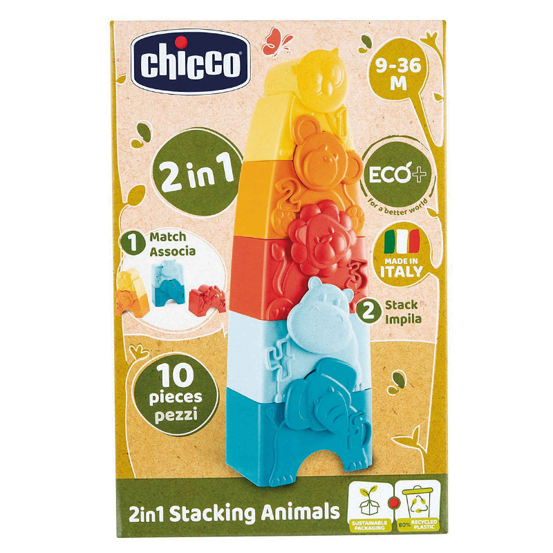 Chicco 2 en 1 torre apilable animalitos eco+