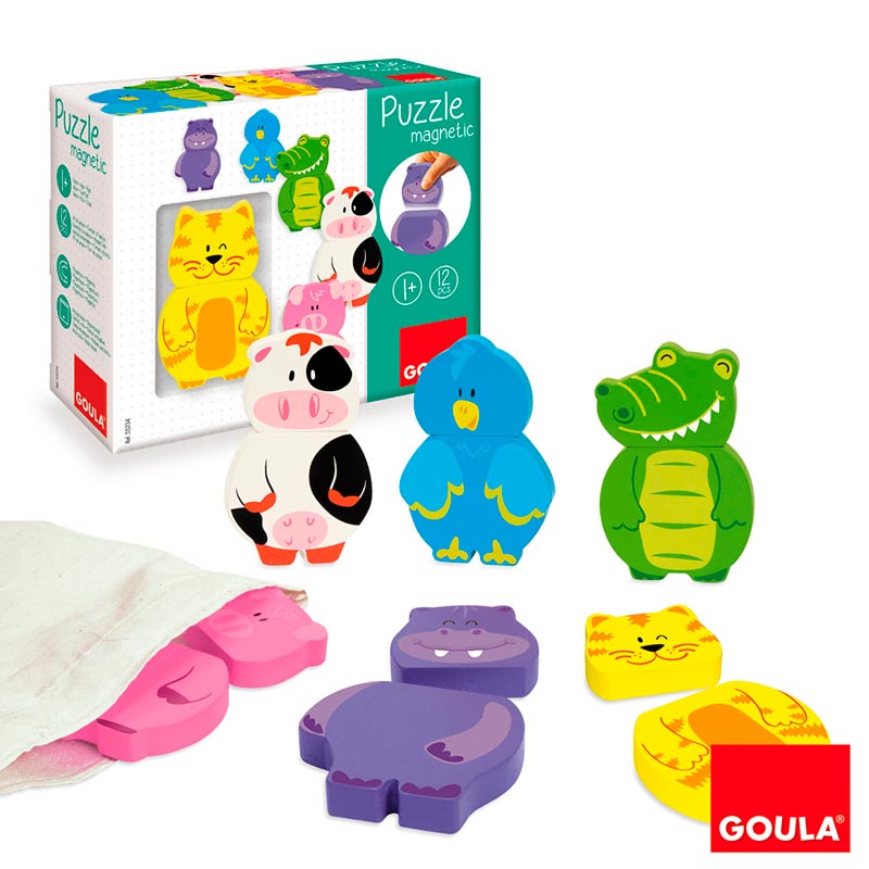 Puzzle madera magnético intercambiable figura anim