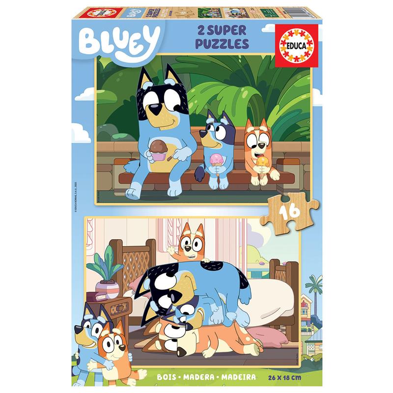 Educa puzzle madera 2x16 Bluey