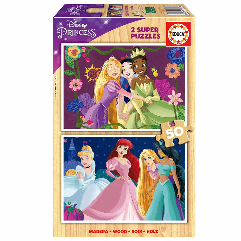 Educa puzzle madera 2x50 Disney Princess