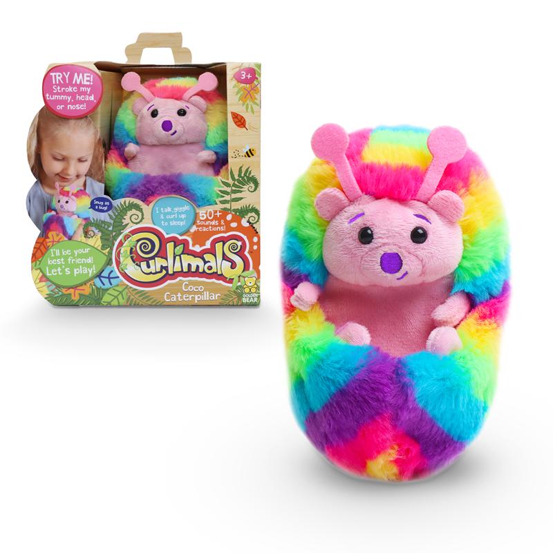 Peluche Curlimals Bugs erizo Coco Caterpillar