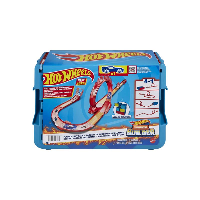 Pista Hot Wheels Track Builder acrobacias de fuego
