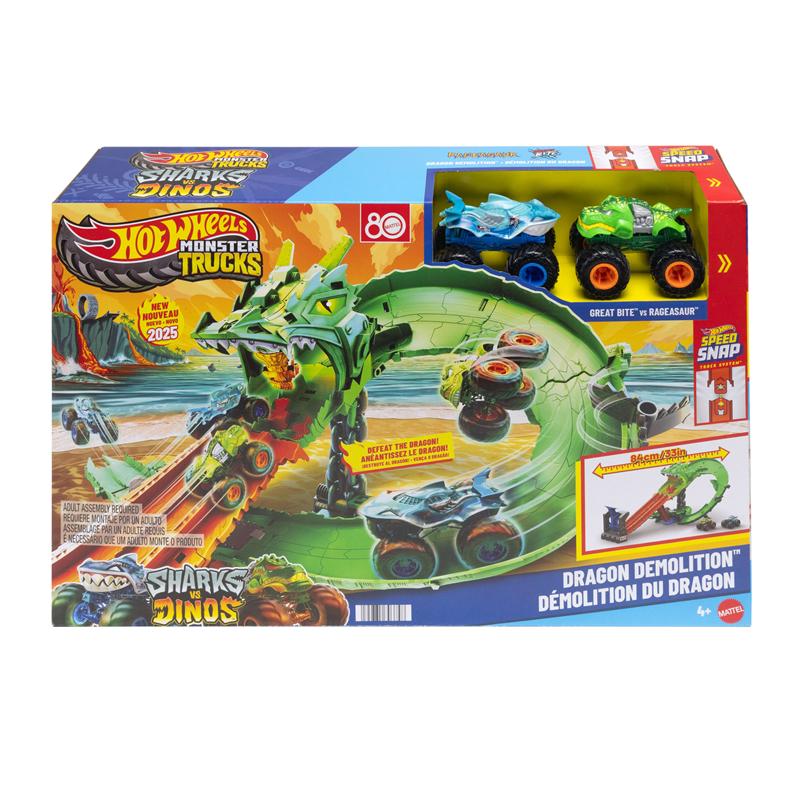 Hot Wheels Monster Trucks pista Sharks vs Dinos