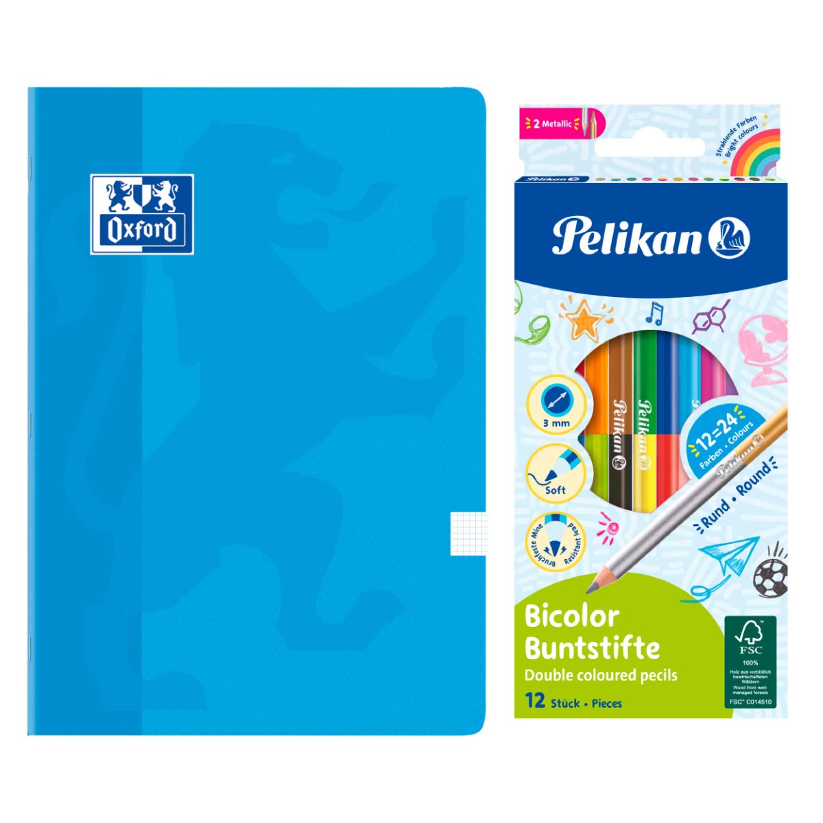 Cuaderno y lapices Oxford