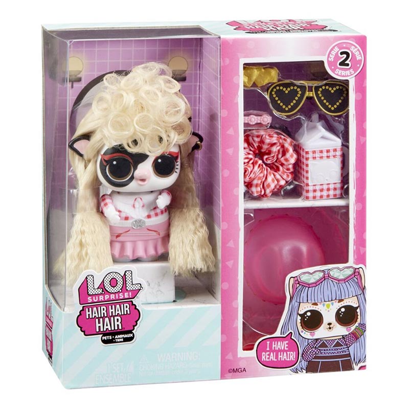 LOL Surprise Hair Pets Series 2 - Bambola Con Capelli Veri, 10 Sorprese, Per Bambini Dai 4 Anni