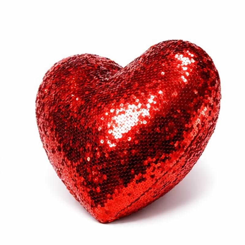 Peluche Cojín corazón de lentejuelas