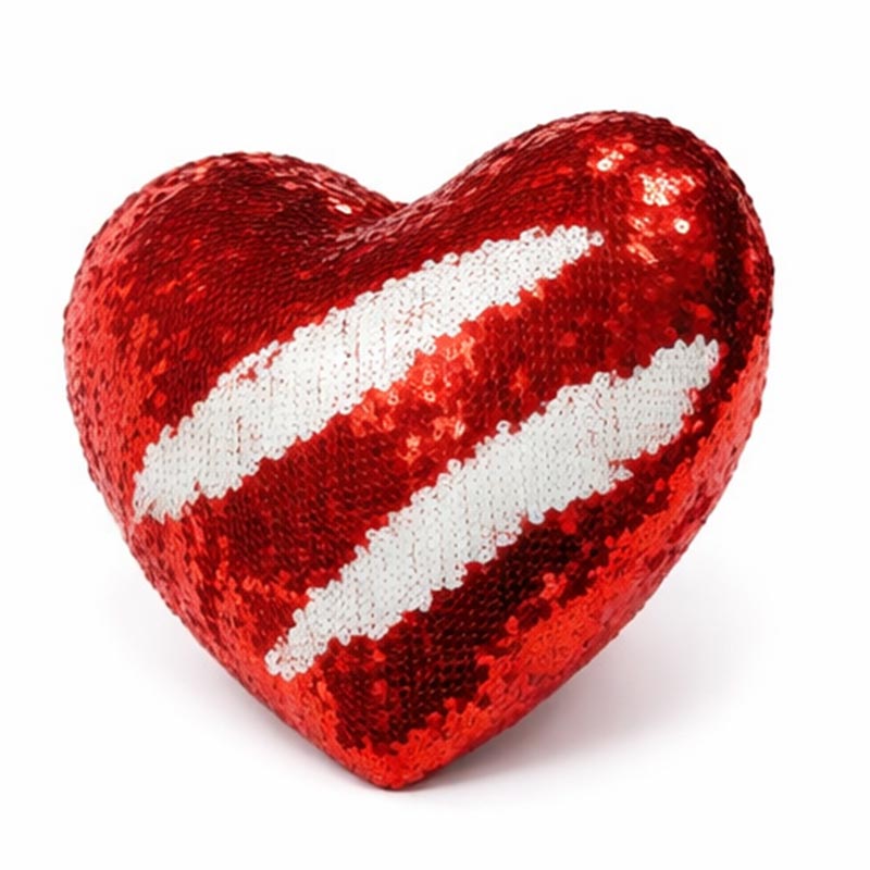 Peluche Cojín corazón de lentejuelas
