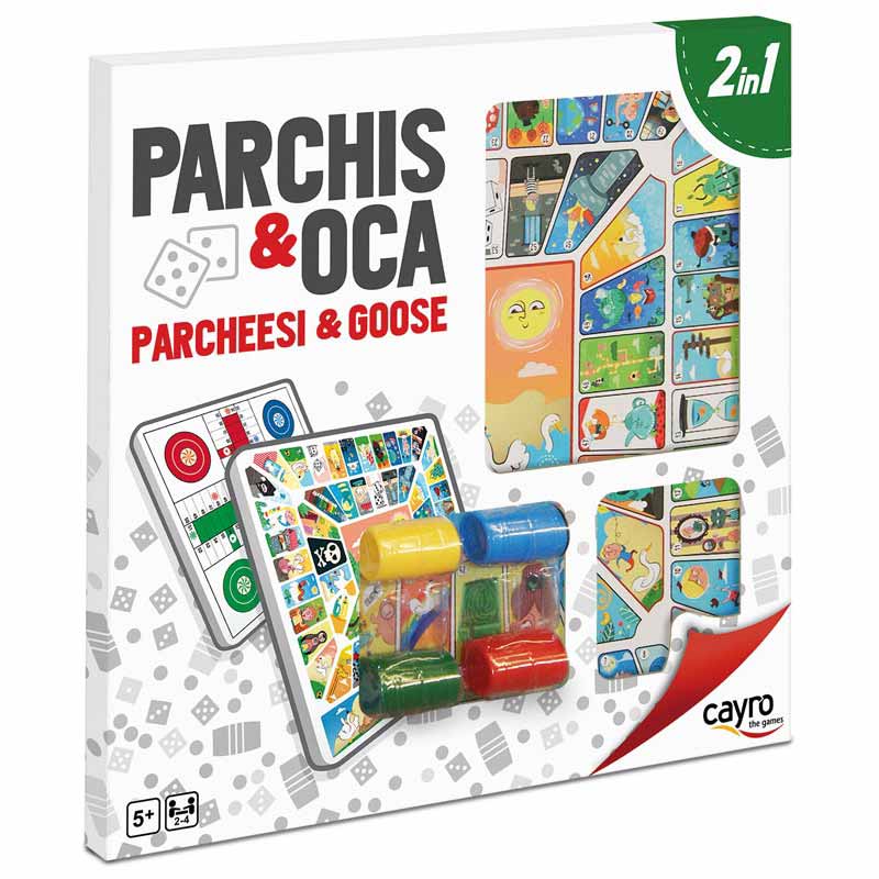 Tablero parchis/oca madera y accesorios 40x40