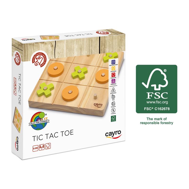Juego 3 en raya Tic Tac de madera
