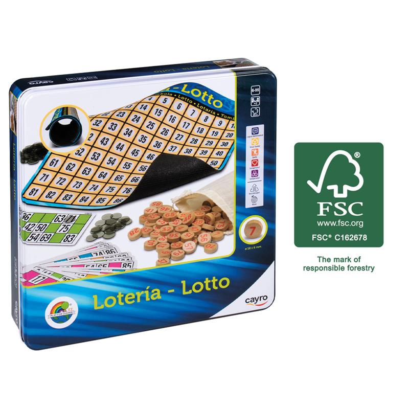 Bingo juego loteria caja de metal