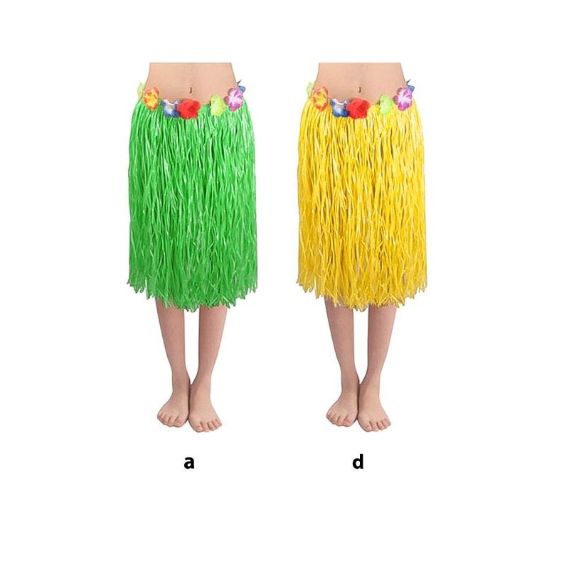 Falda hawaiana larga con flores (80 cm)