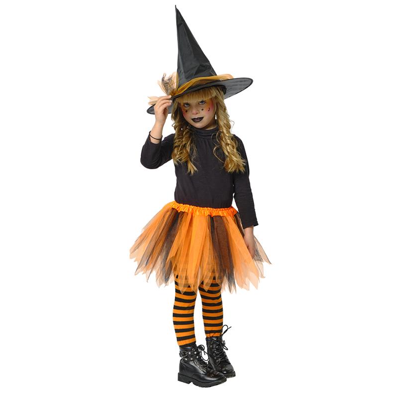 Set de bruja tutú naranja