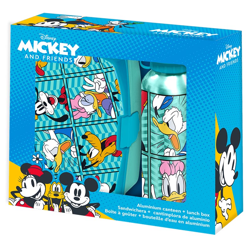 Set cantimplora de aluminio y fiambrera Mickey