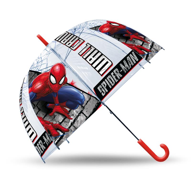 Paraguas Spiderman transparente, manual 46 cm