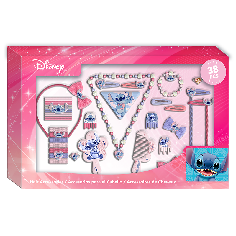 Stitch Set de 38 piezas y accesorios del pelo
