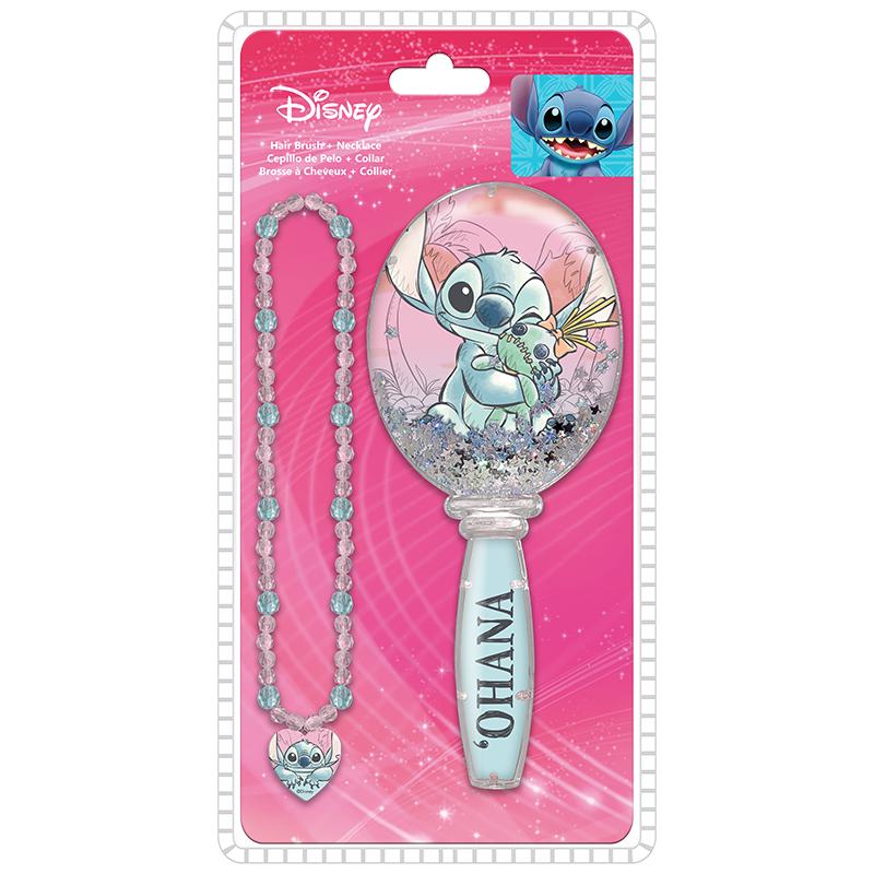 Stitch Cepillo de pelo y collar con charms