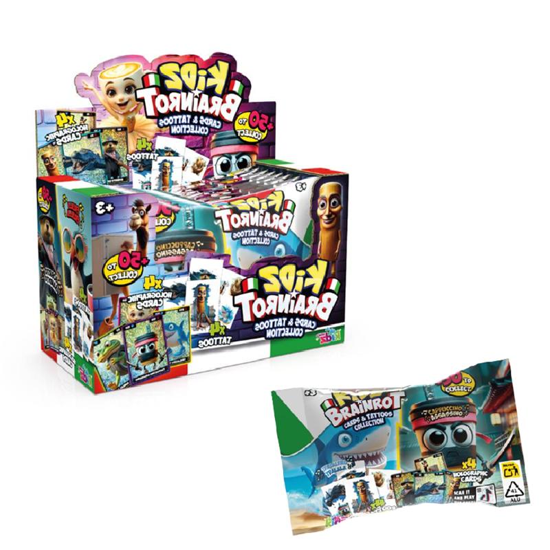 Brainrot cartas holográficas y tattoos