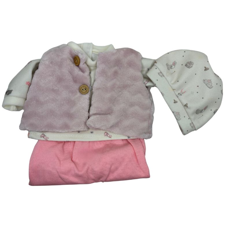 Ropa bebé Elegance conjunto con chaleco 40 cm