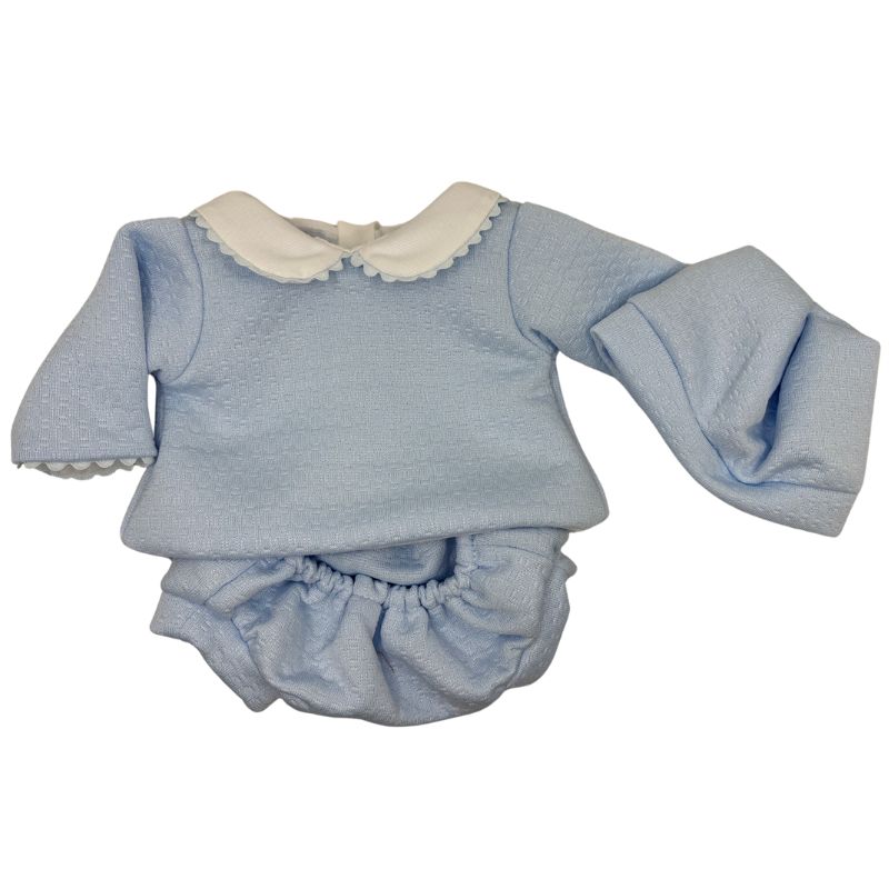 Ropa bebé Elegance conjunto punto azul 40 cm