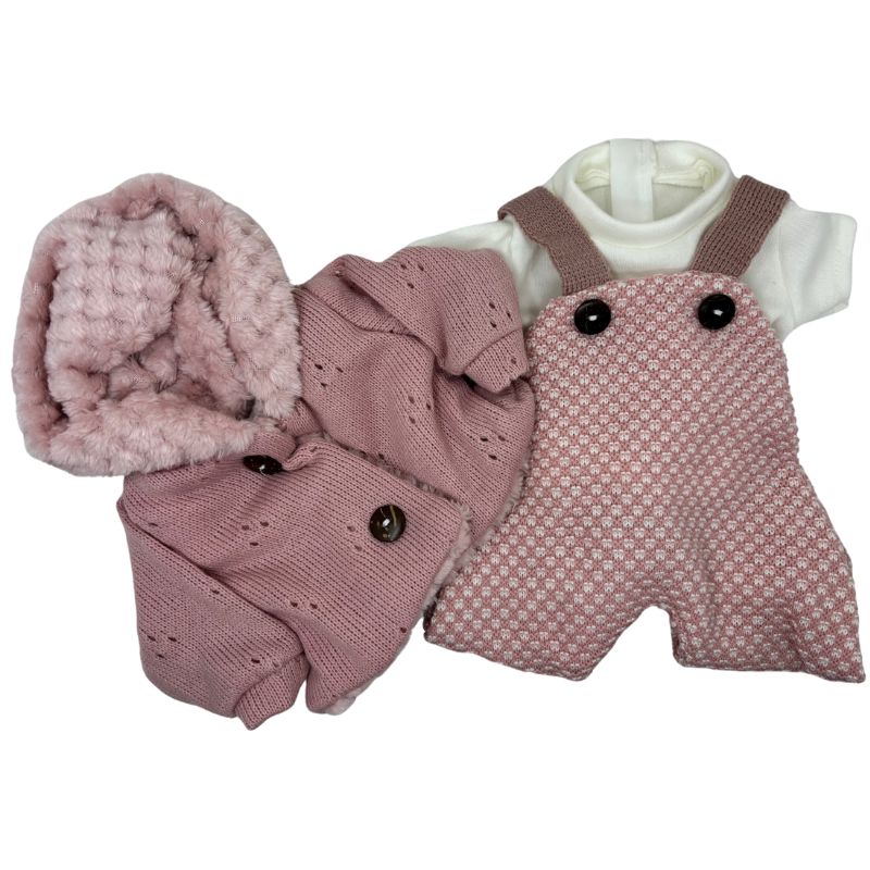 Ropa bebé Elegance peto rosa con chaqueta 40 cm