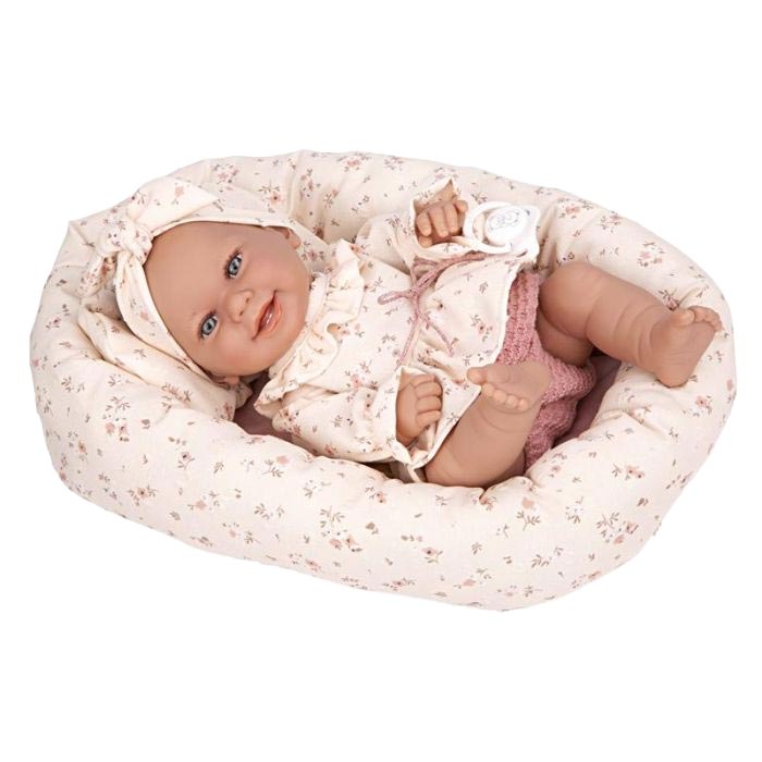 Muñeca bebé Elegance Babyto beige 33 cm con capazo