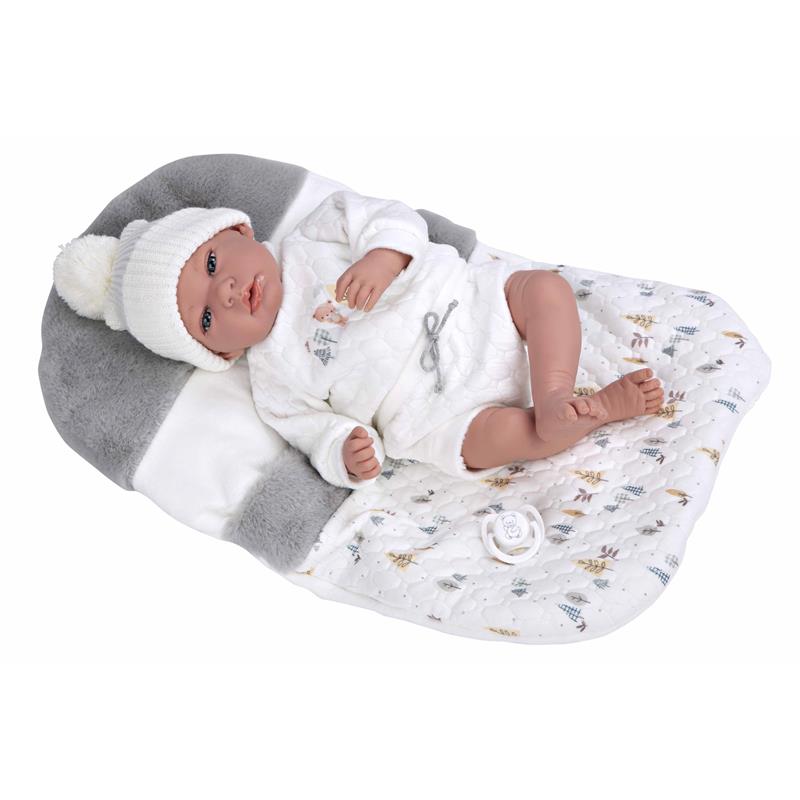 Muñeca bebé Elegance 40 cm con peso y saco gris