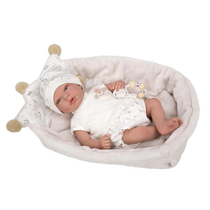 Bebé Reborn 40 cm Aday con capazo