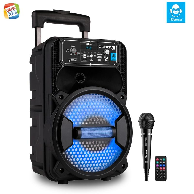 Altavoz portátil y micrófono control remoto groove