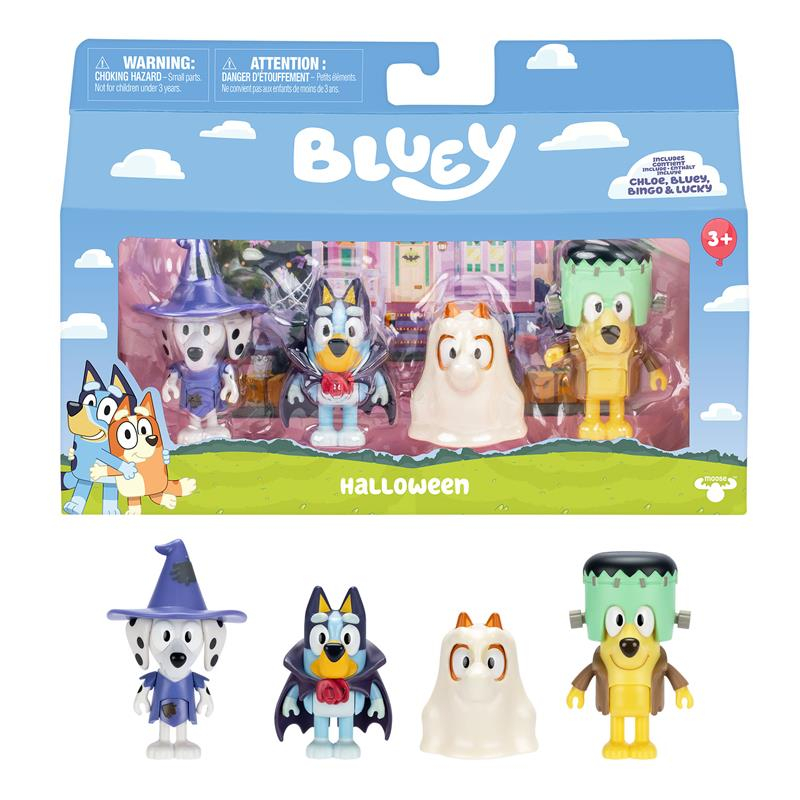 Bluey pack 4 figuras Halloween