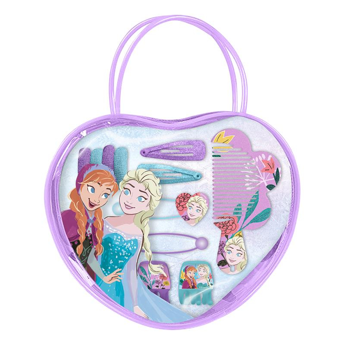 Bolso corazón Frozen con accesorios del pelo