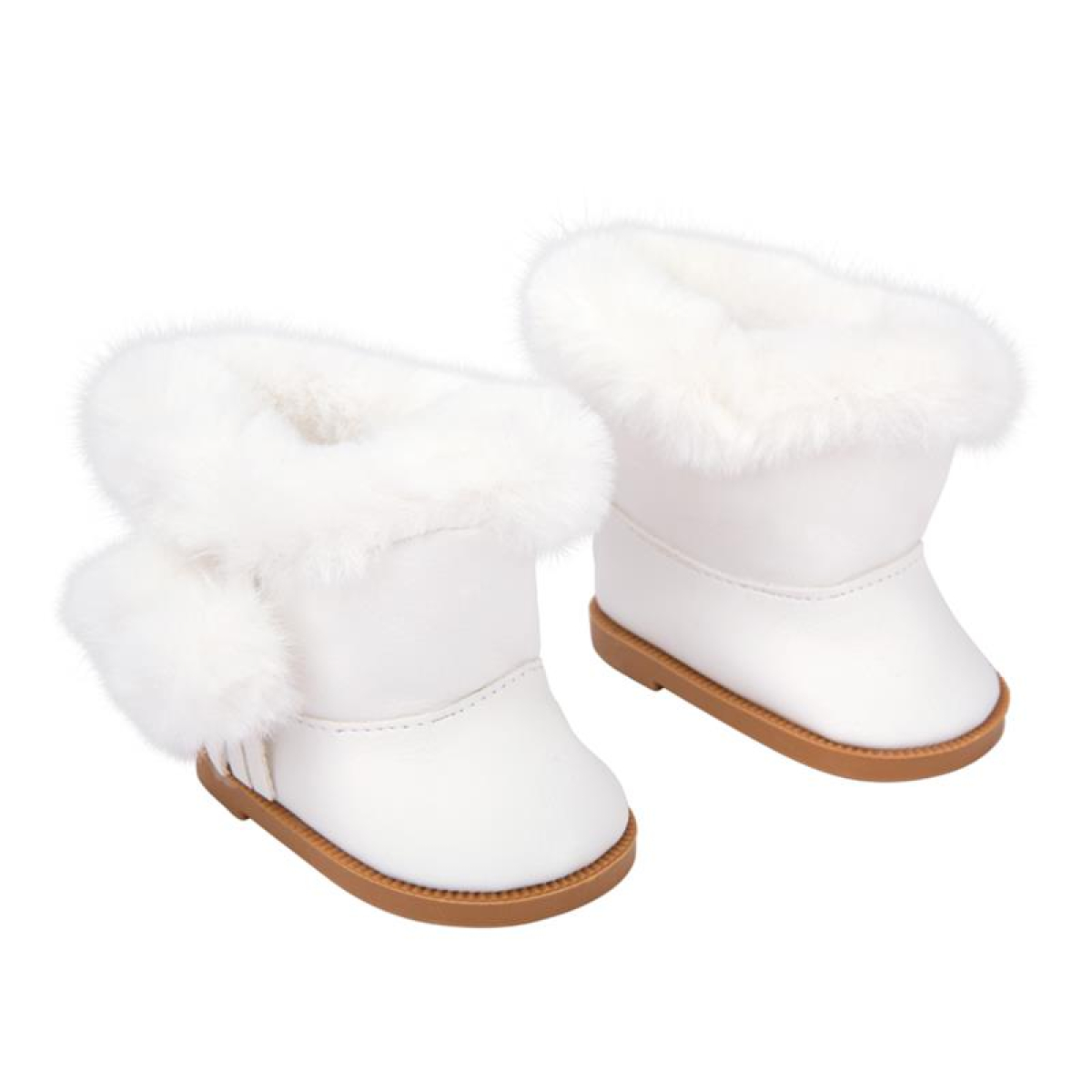 Botas blancas con pelo para muñecos 45 cm
