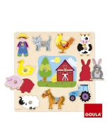 Puzzle madera granja silueta pivotes pequeños
