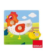 Puzzle madera gallina pivotes grandes