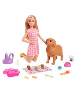 Muñeca Barbie perritos recién nacidos rubia