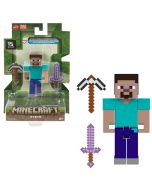 Minecraft figura de acción Steve con espada y pico
