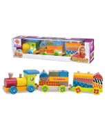 Tren de madera con 15 bloques Eichhorn