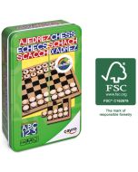 Ajedrez en caja de metal 20x20 cm