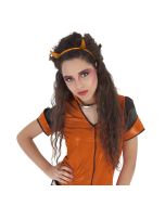 Diadema diablesa naranja glitter