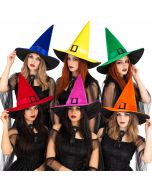 Sombrero bruja terciopelo hebilla 6 colores