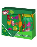Set cantimplora aluminio y fiambrera Dino crazy