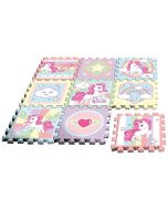 Alfombra puzzle eva 9 piezas con bolsa unicornio