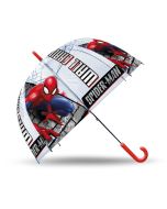 Paraguas Spiderman transparente, manual 46 cm