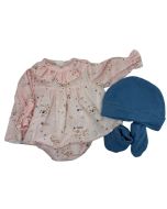 Ropa bebé Elegance vestido flores con gorro 45cm