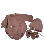 Ropa bebé Elegance conjunto punto manga larga 45cm