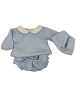 Ropa bebé Elegance conjunto punto azul 40 cm