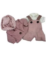 Ropa bebé Elegance peto rosa con chaqueta 40 cm