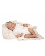 Muñeca reborn 45 cm Delia con manta pelo decorado