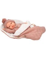 Bebé reborn 40 cm Elba rosa con saco de dormir