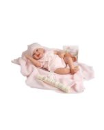Bebé reborn 40 cm Arias rosa con manta
