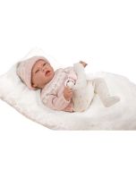 Muñeca Bebé elegance 40 cm Dafne rosa con cojín